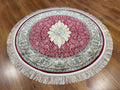 Quality Carpet Bamboo Rug Round 40014B Red by Camel Carpet