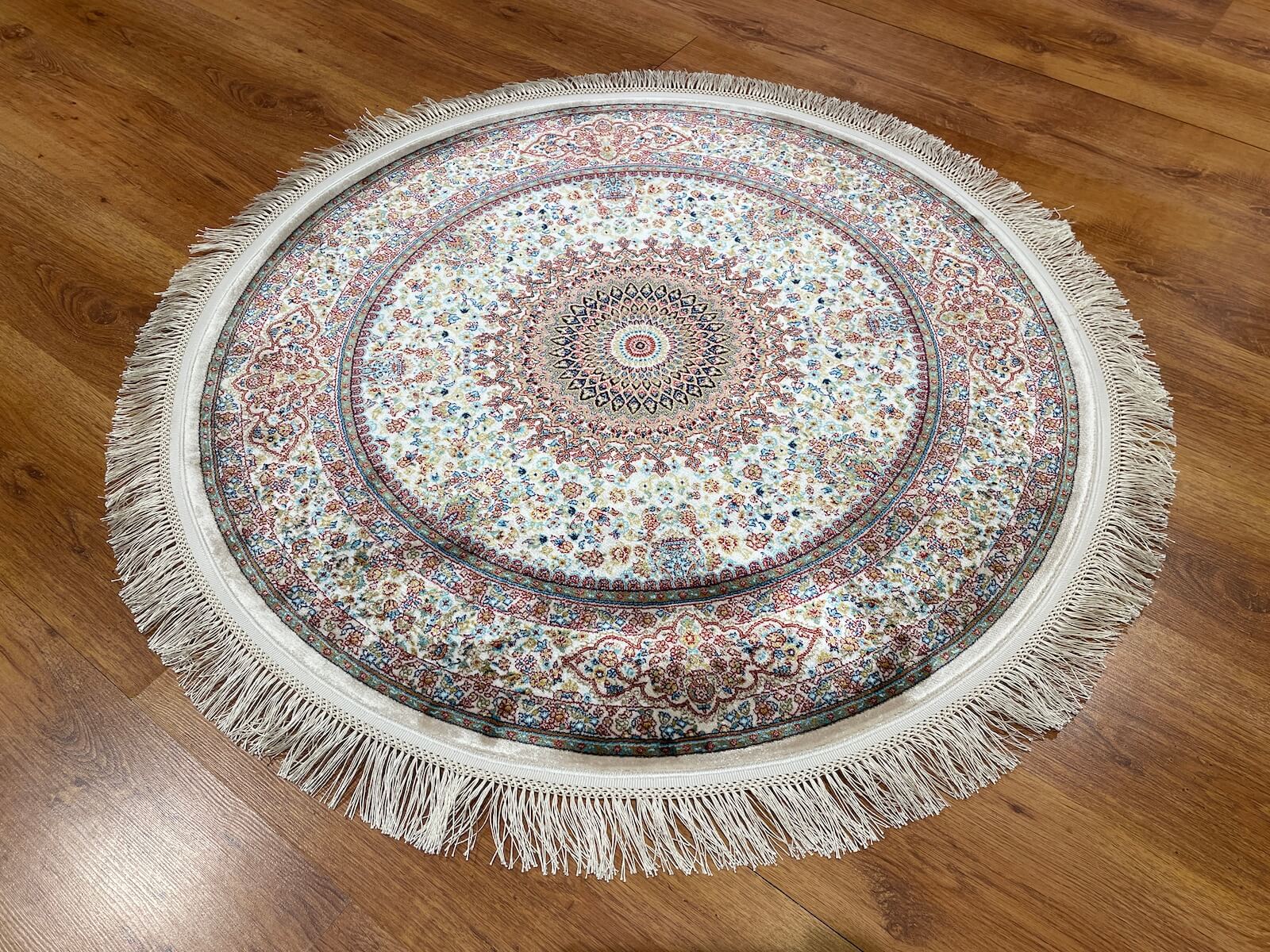Quality Carpet Bamboo Rug Round 40475A Hardal by Camel Carpet