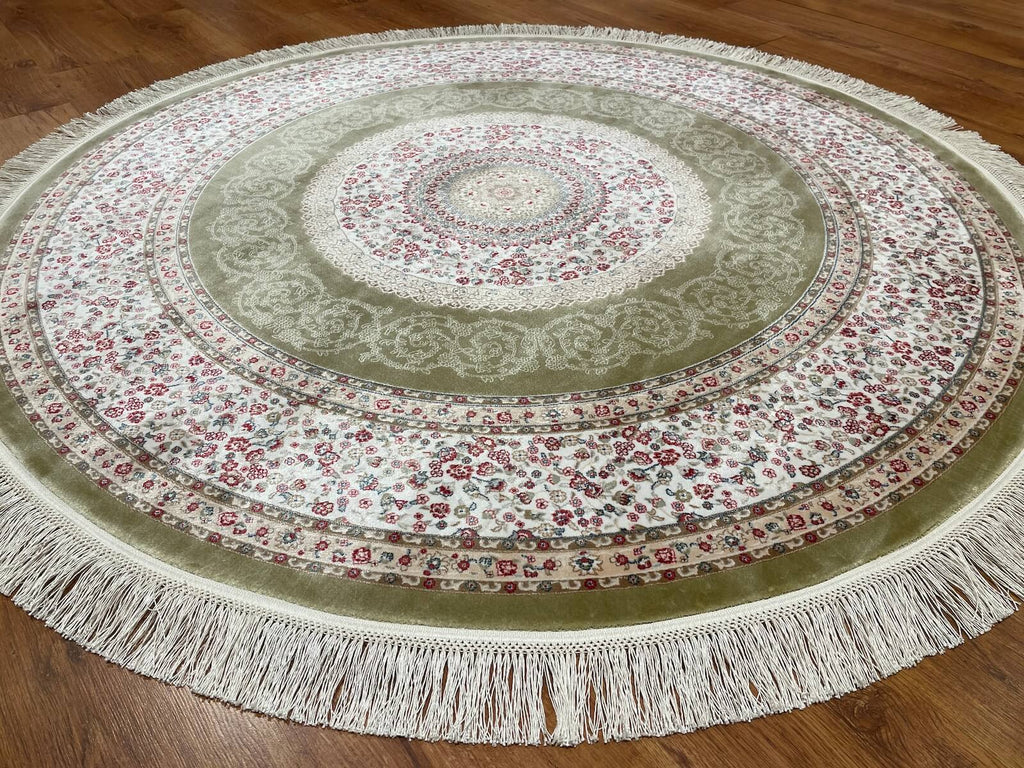 Quality Carpet Bamboo Rug Round – 4608D by Camel Carpet