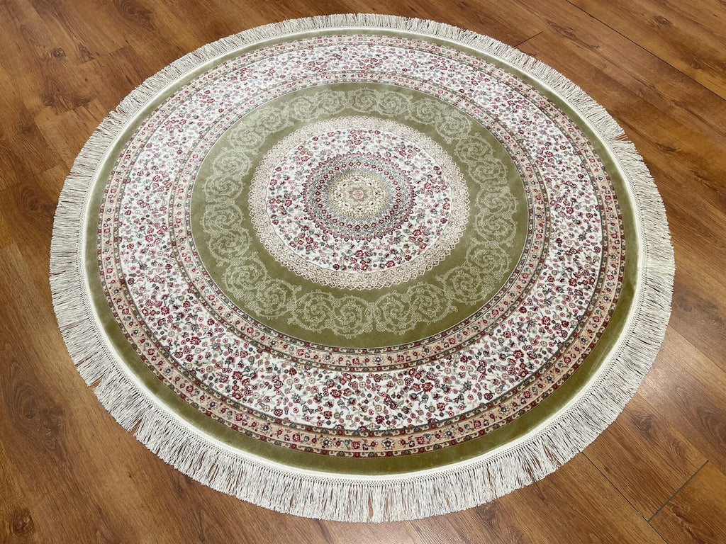 Quality Carpet Bamboo Rug Round – 4608D by Camel Carpet