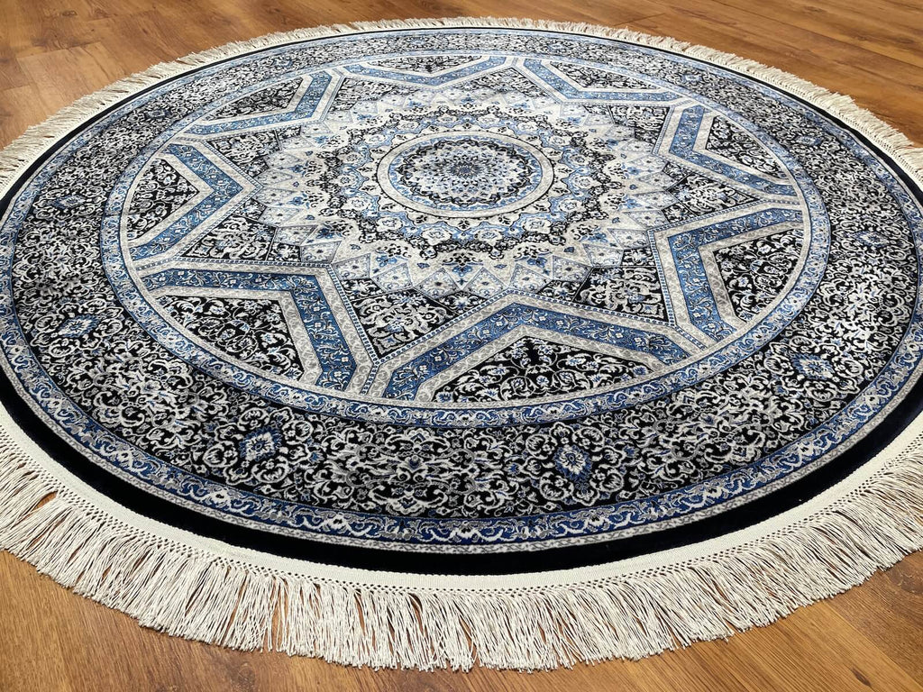 Quality Carpet Bamboo Rug Round – 5157B by Camel Carpet