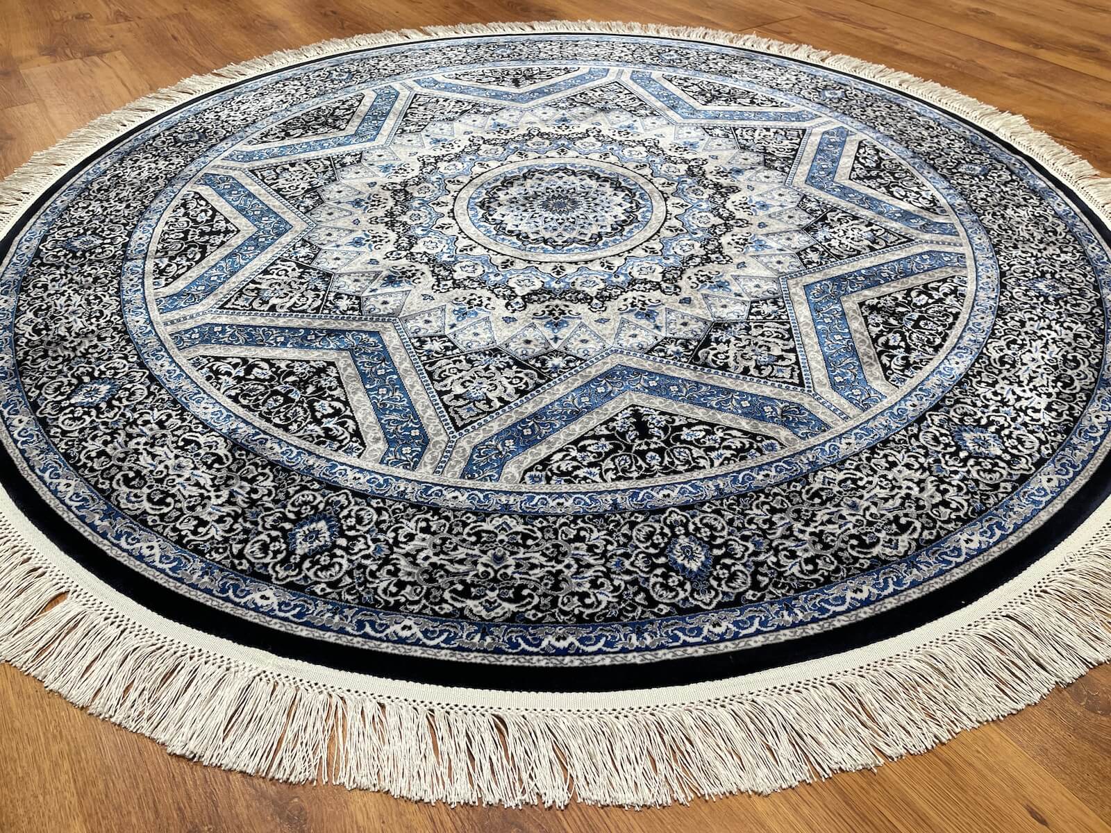 Quality Carpet Bamboo Rug Round – 5157B by Camel Carpet