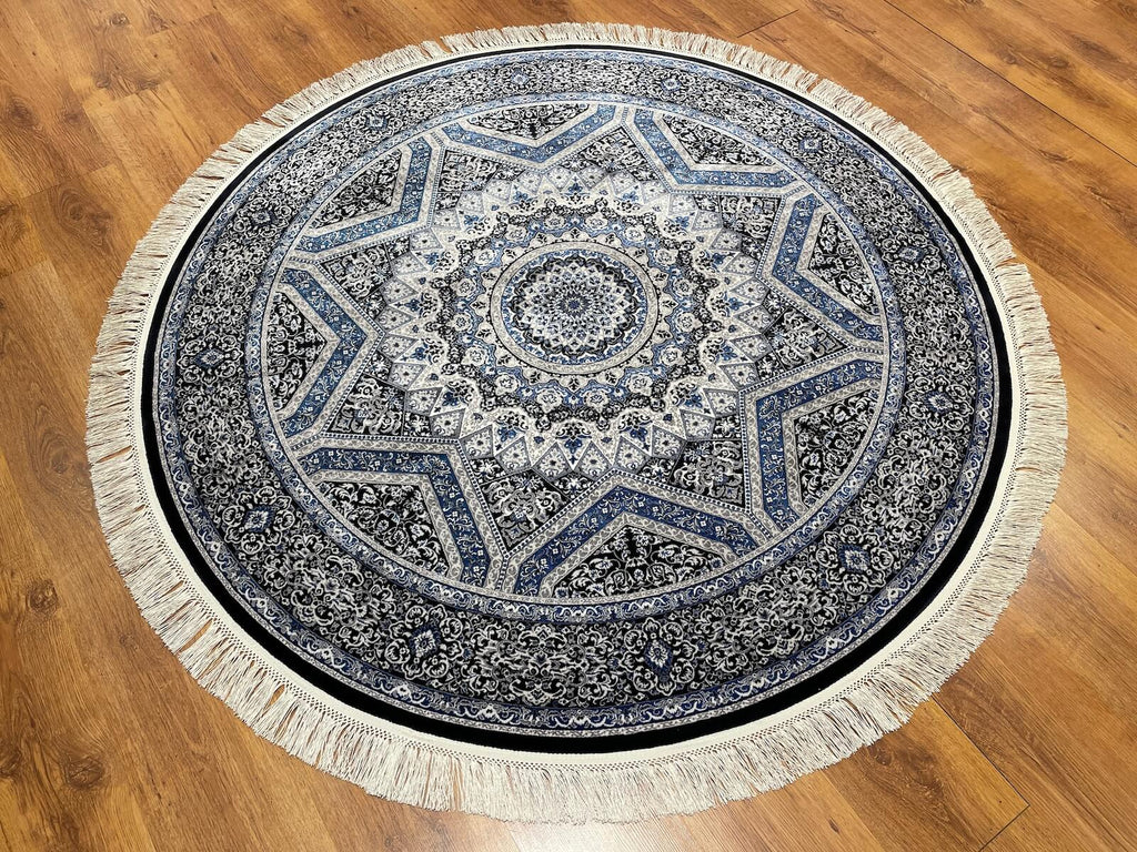 Quality Carpet Bamboo Rug Round – 5157B by Camel Carpet