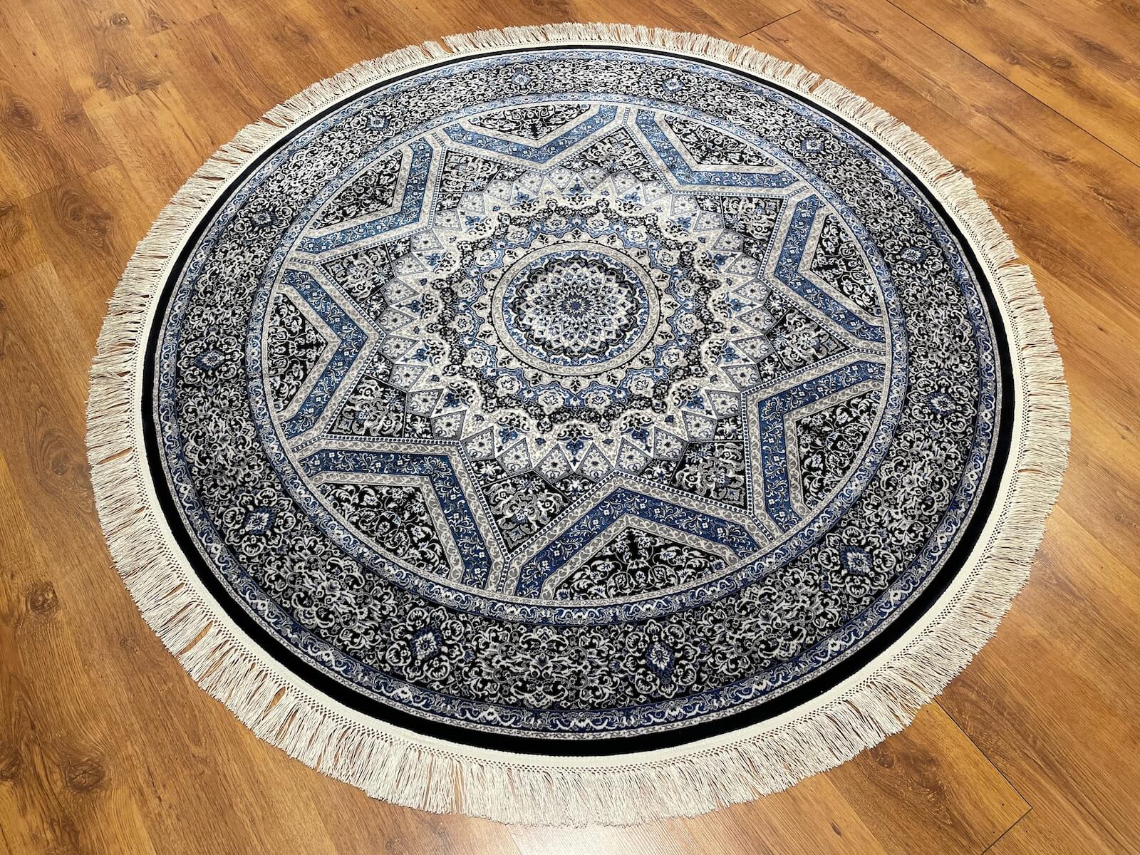 Quality Carpet Bamboo Rug Round – 5157B by Camel Carpet