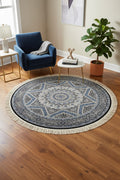 Quality Carpet Bamboo Rug Round – 5157B by Camel Carpet