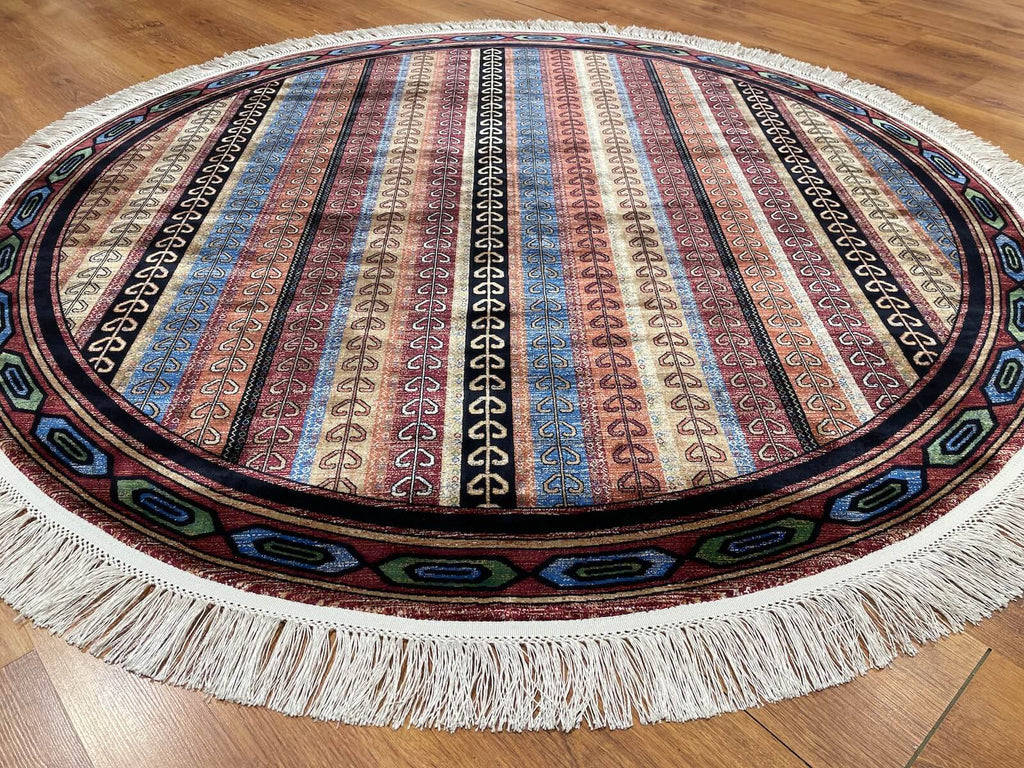 Quality Carpet Bamboo Rug Round – 5165A by Camel Carpet