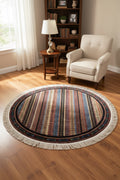 Quality Carpet Bamboo Rug Round – 5165A by Camel Carpet