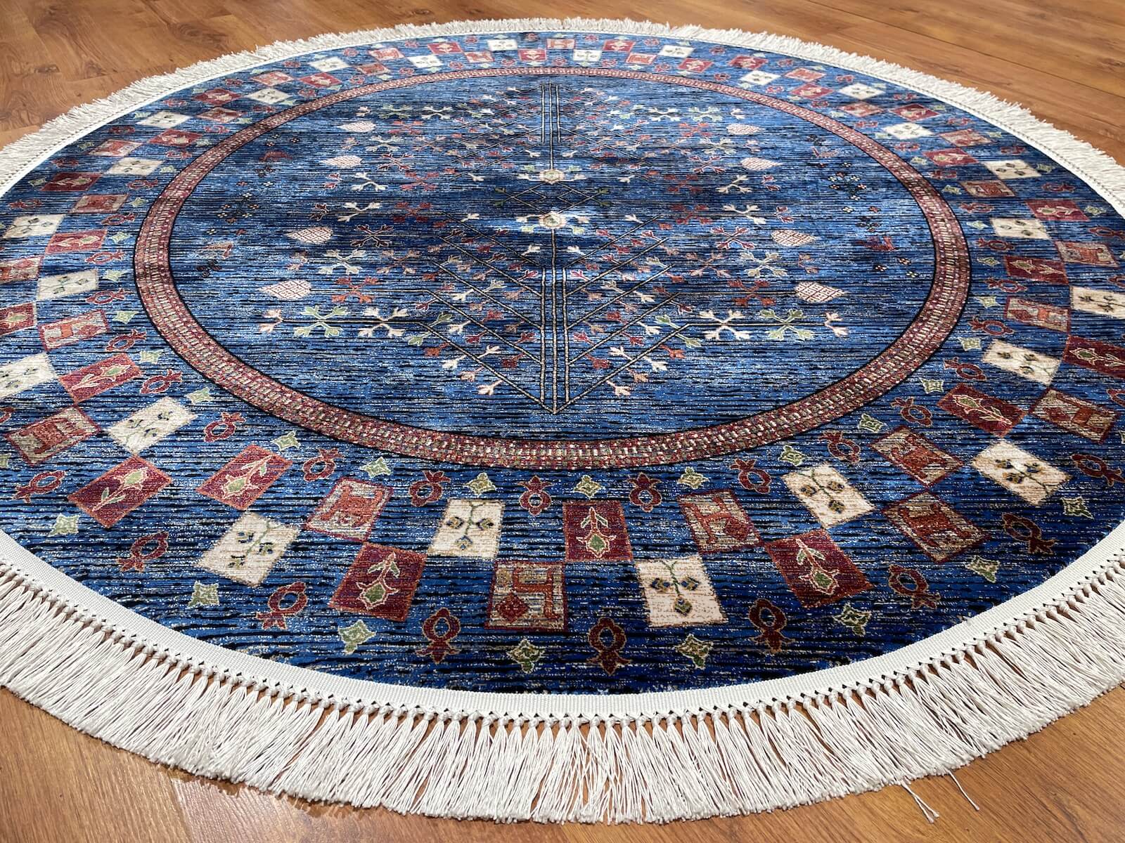 Quality Carpet Bamboo Rug Round – 5170A by Camel Carpet