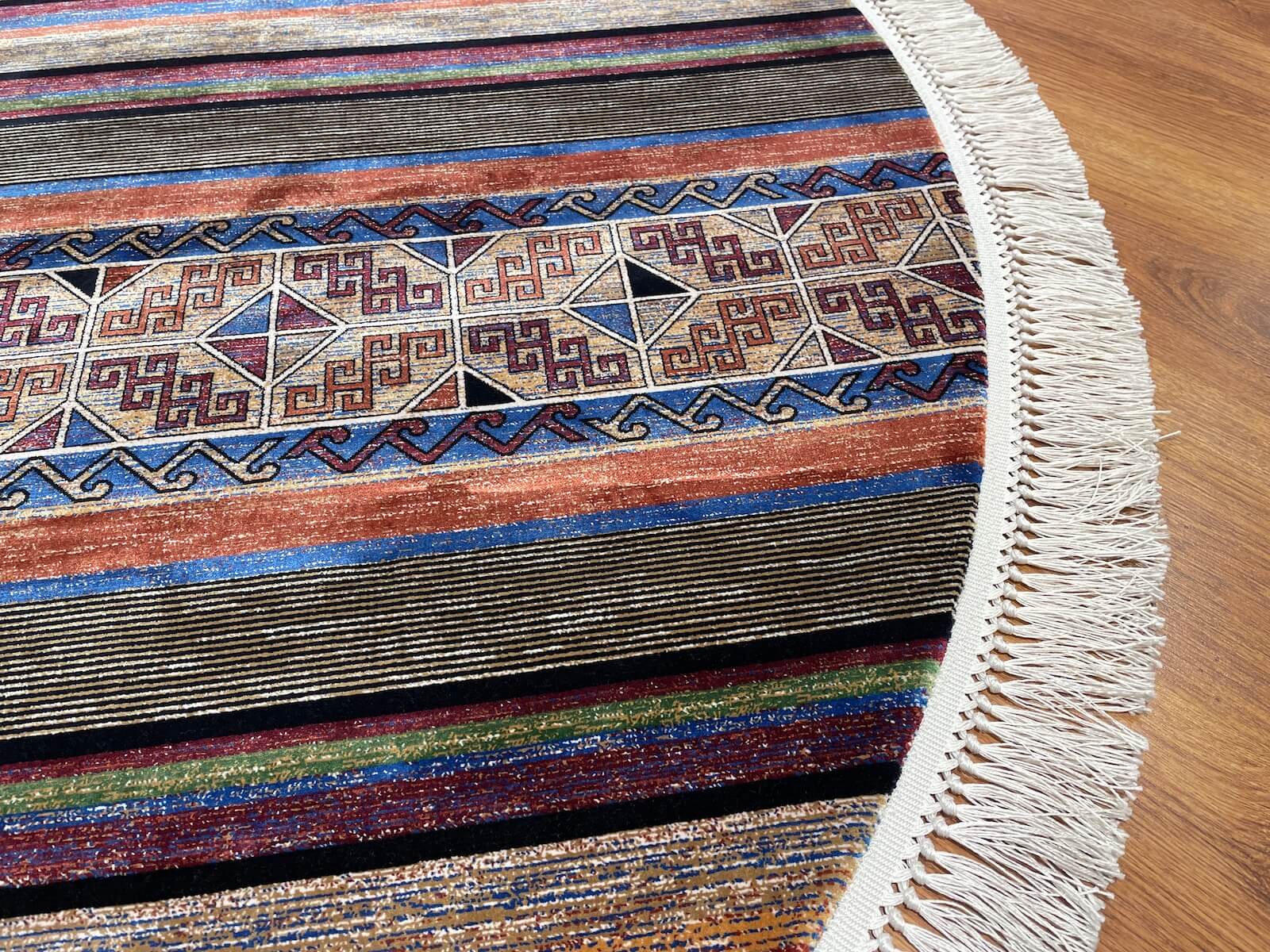 Quality Carpet Bamboo Rug Round – 5171A by Camel Carpet