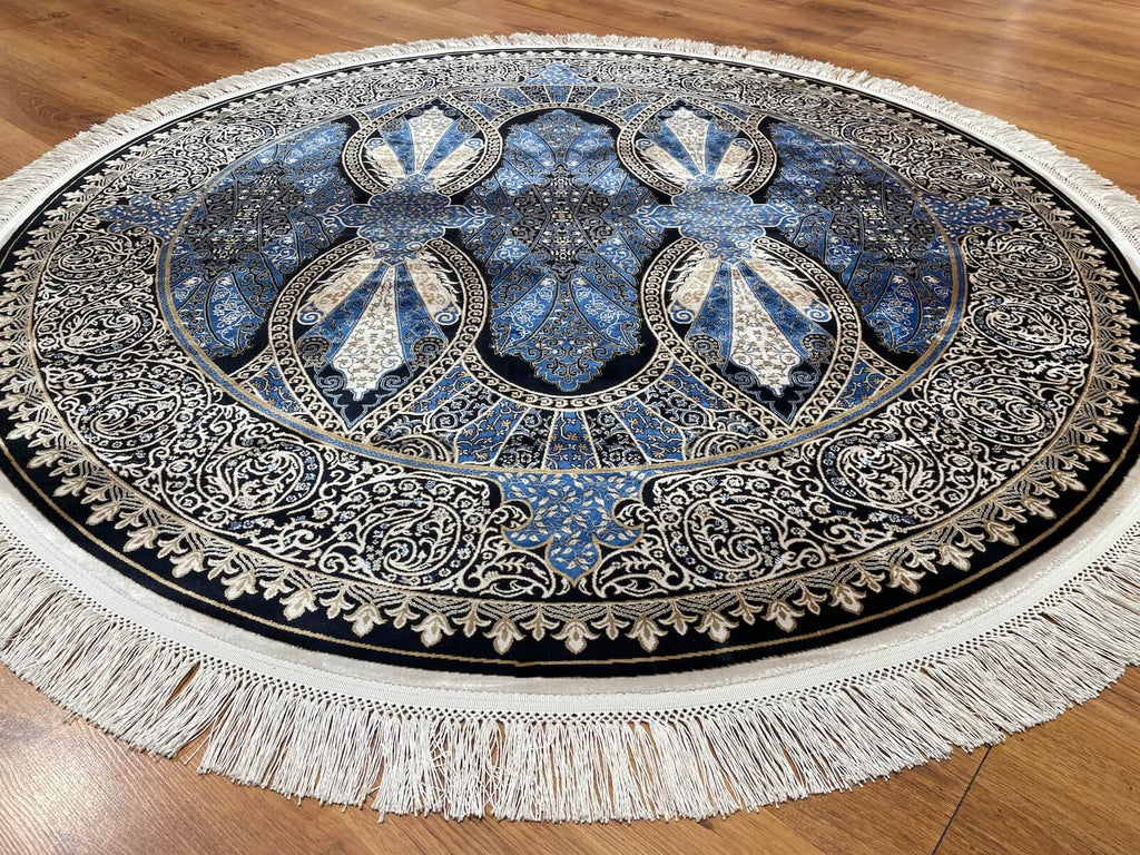 Quality Carpet Bamboo Rug Round – 5186A by Camel Carpet