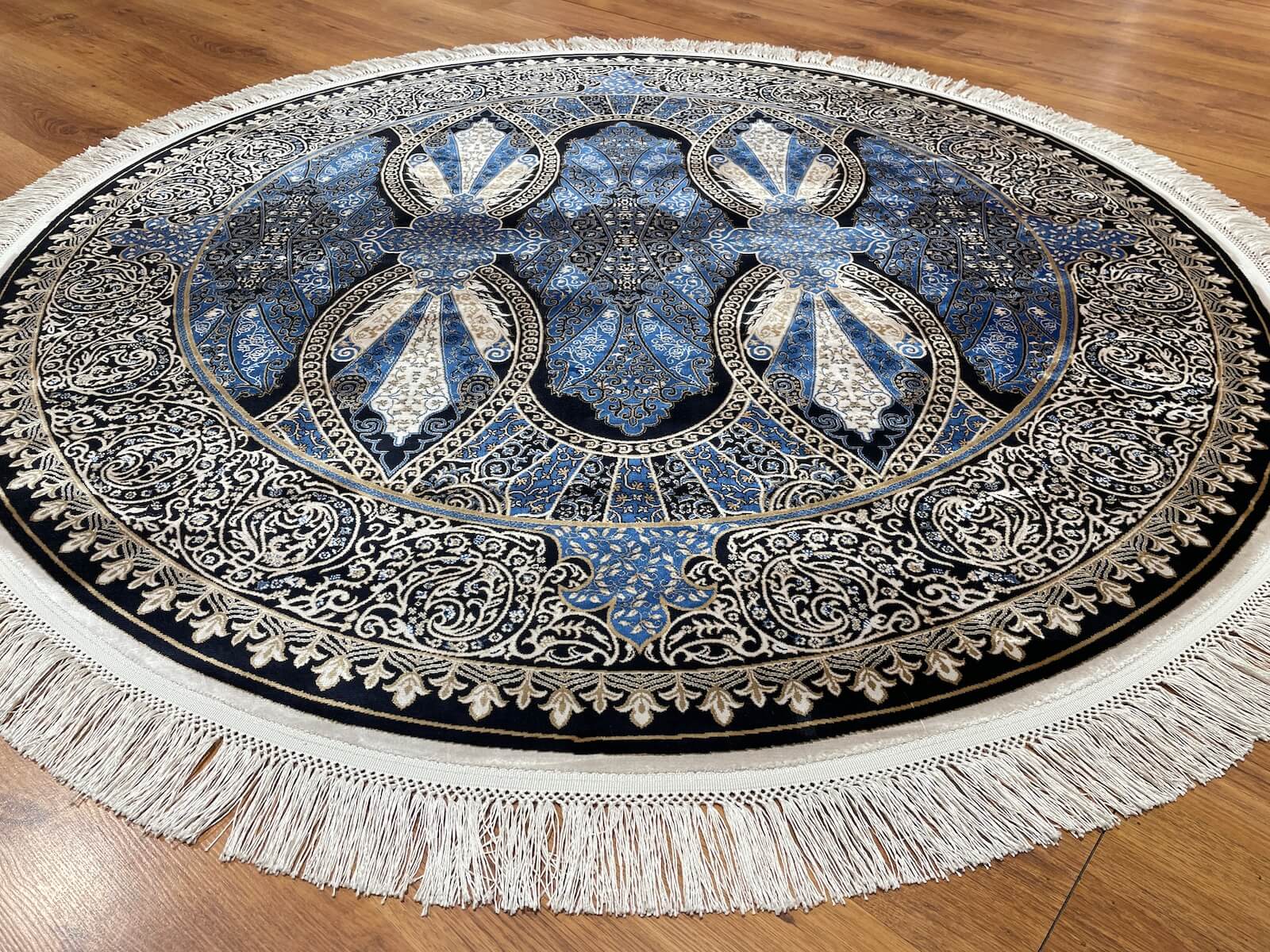 Quality Carpet Bamboo Rug Round – 5186A by Camel Carpet