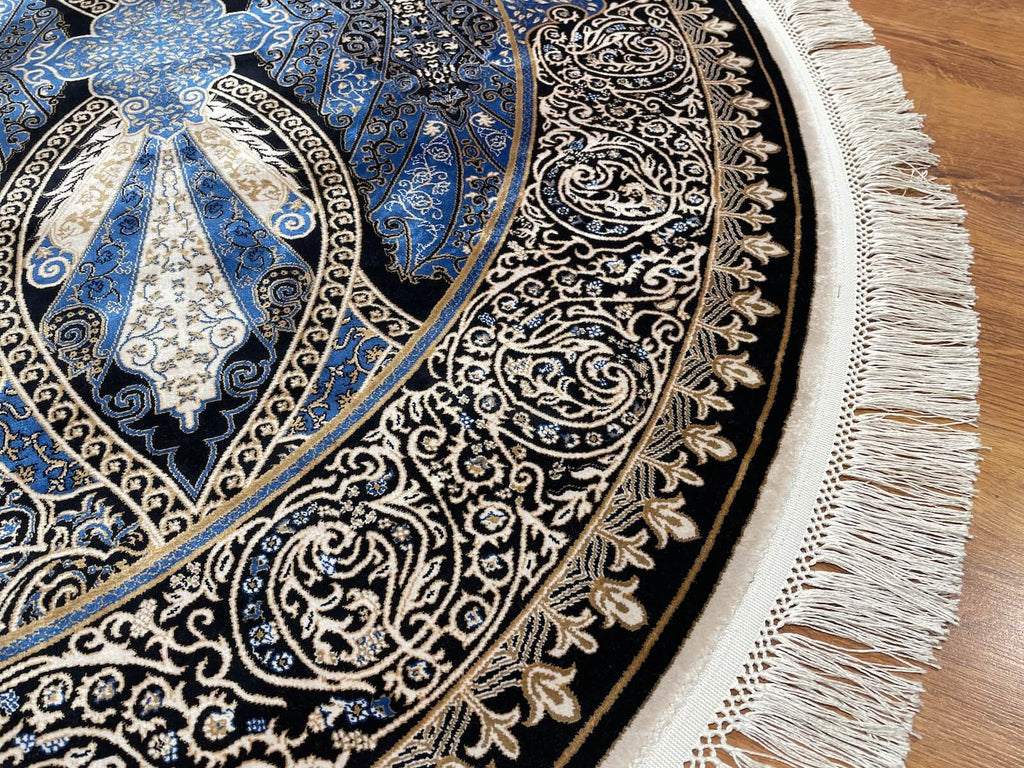 Quality Carpet Bamboo Rug Round – 5186A by Camel Carpet
