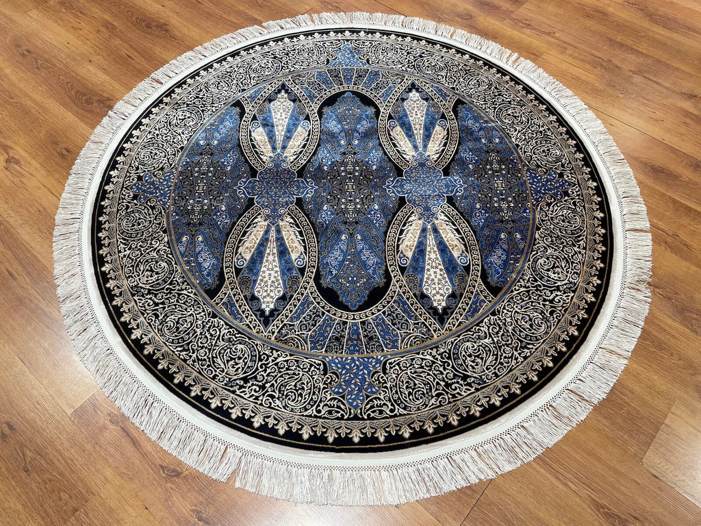 Quality Carpet Bamboo Rug Round – 5186A by Camel Carpet