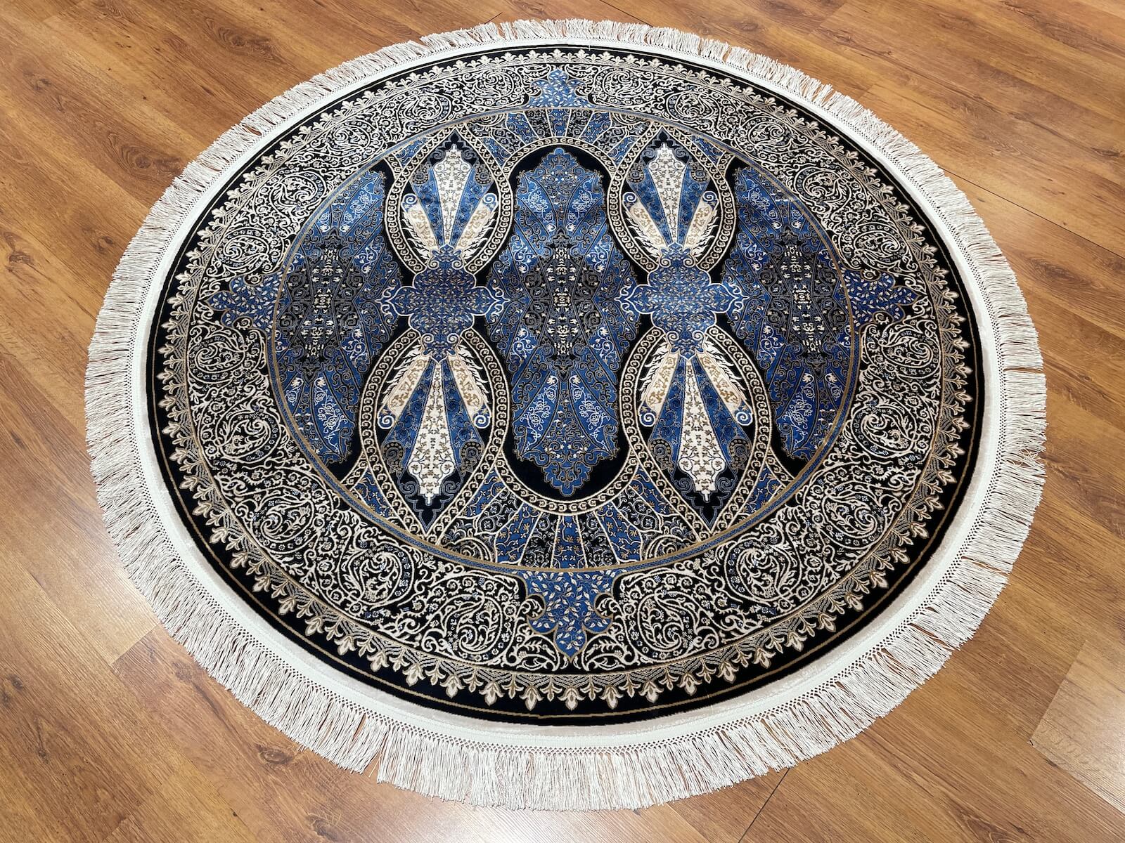 Quality Carpet Bamboo Rug Round – 5186A by Camel Carpet