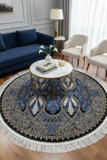 Quality Carpet Bamboo Rug Round – 5186A by Camel Carpet