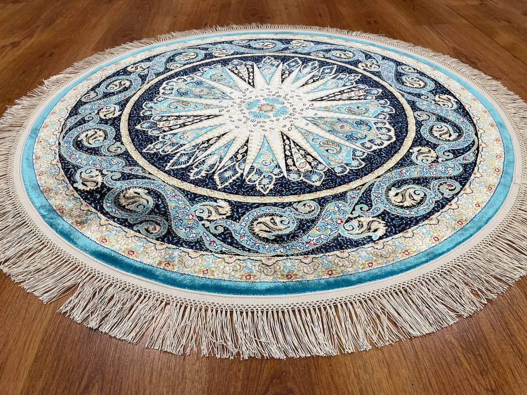 Quality Carpet Bamboo Rug Round – 52820A by Camel Carpet