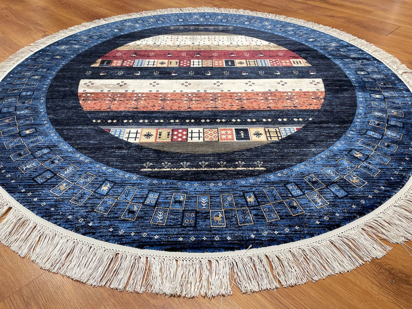 Quality Carpet Bamboo Rug Round – 6475B by Camel Carpet