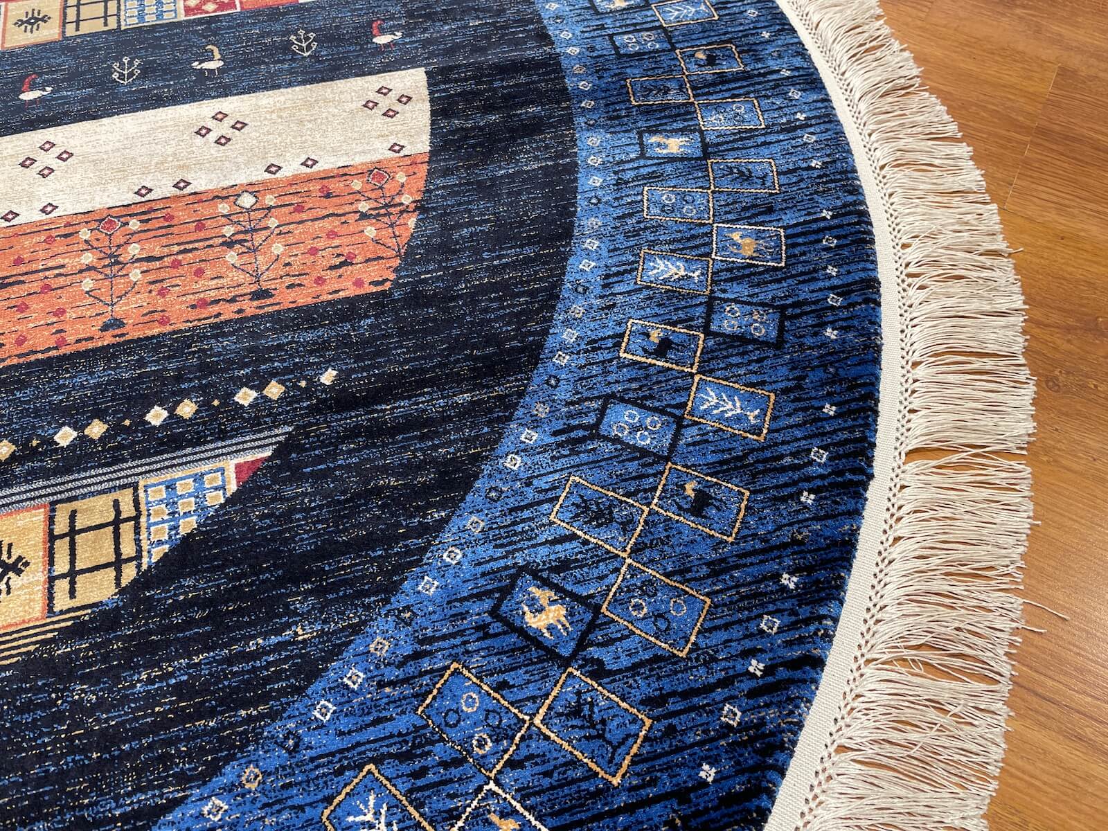 Quality Carpet Bamboo Rug Round – 6475B by Camel Carpet
