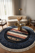 Quality Carpet Bamboo Rug Round – 6475B by Camel Carpet