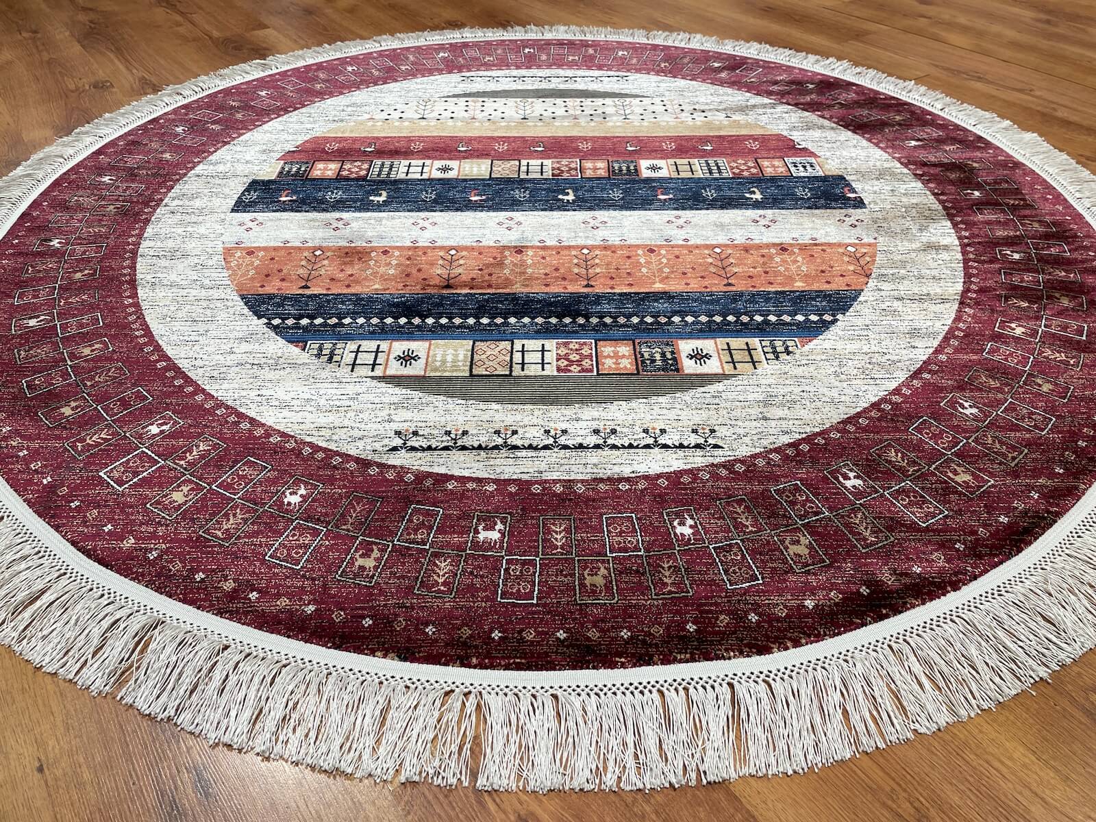 Quality Carpet Bamboo Rug Round – 6475T by Camel Carpet