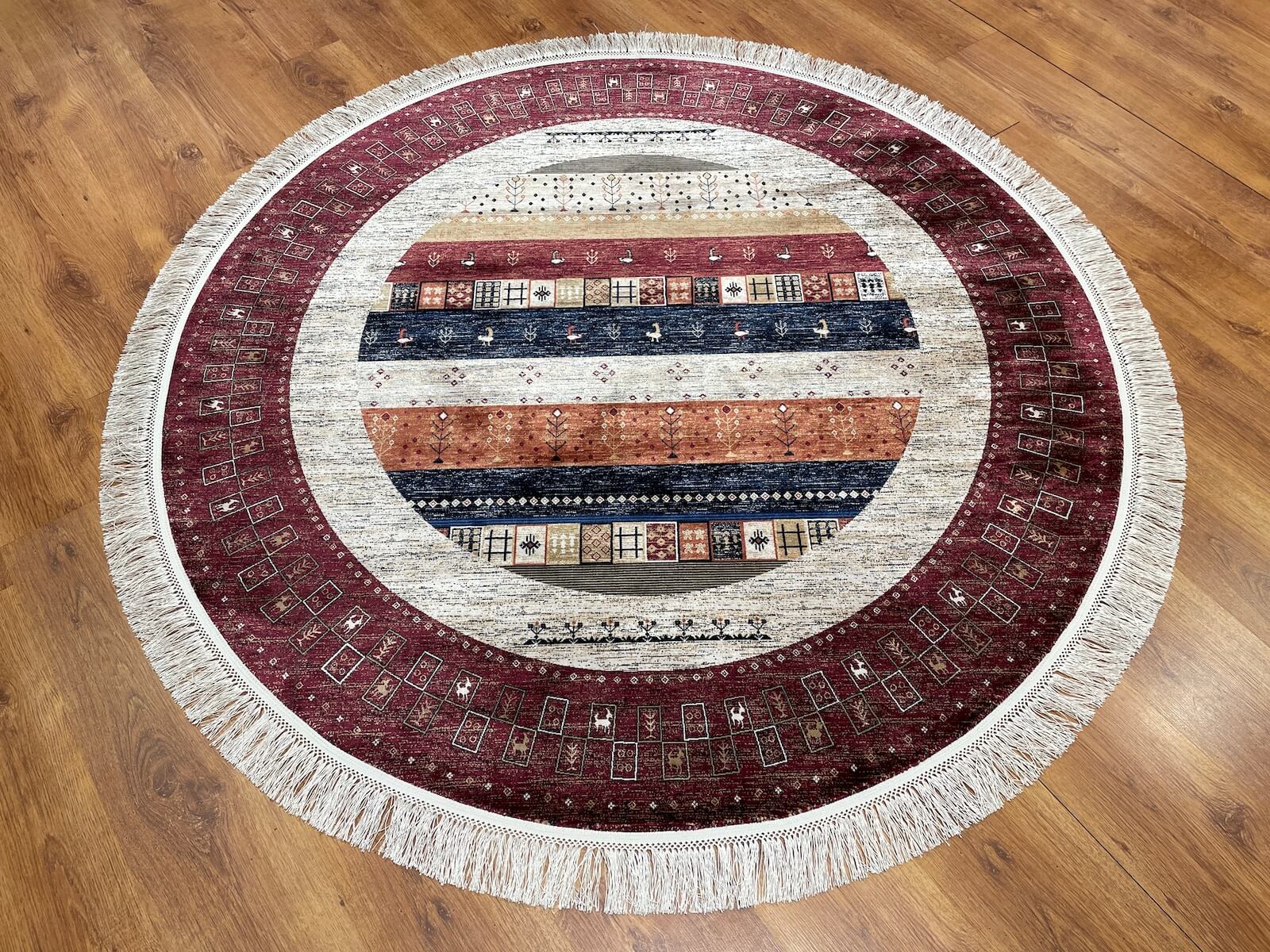 Quality Carpet Bamboo Rug Round – 6475T by Camel Carpet