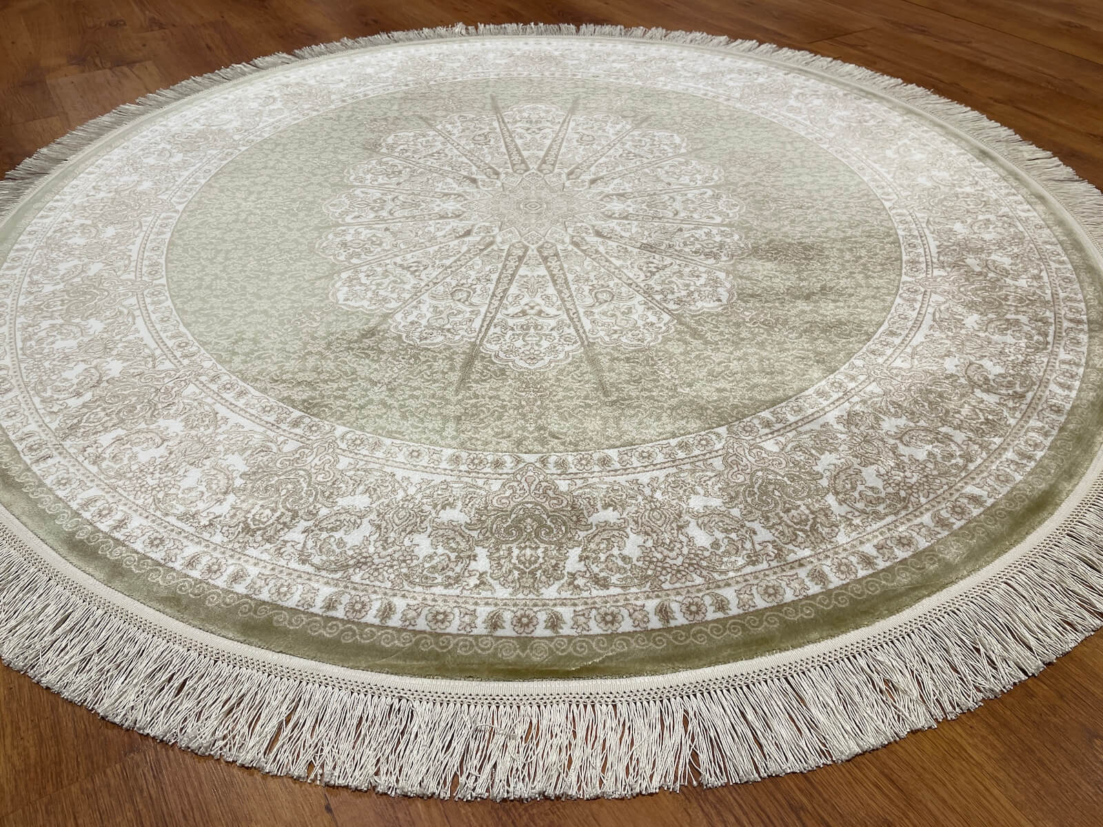Quality Carpet Bamboo Rug Round – 7544B by Camel Carpet