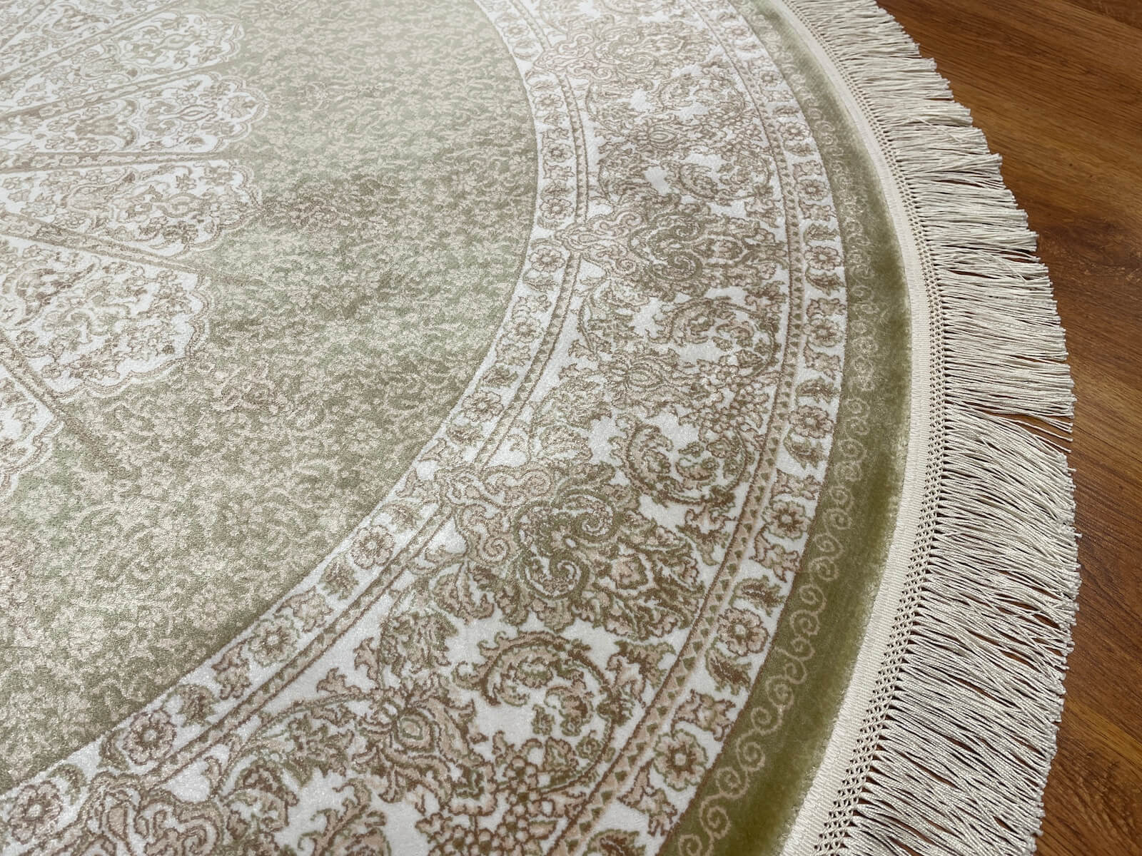 Quality Carpet Bamboo Rug Round – 7544B by Camel Carpet