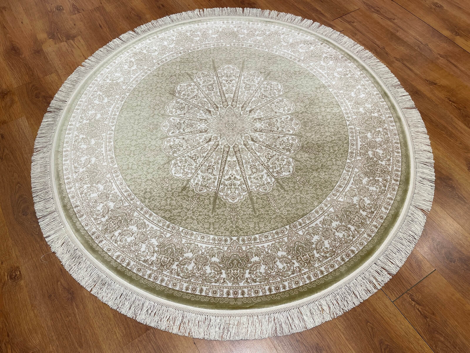 Quality Carpet Bamboo Rug Round – 7544B by Camel Carpet