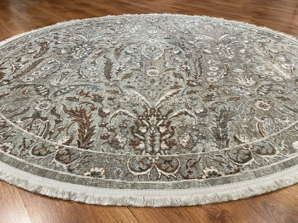 Quality Carpet Bamboo Rug Round 804 Bej by Camel Carpet