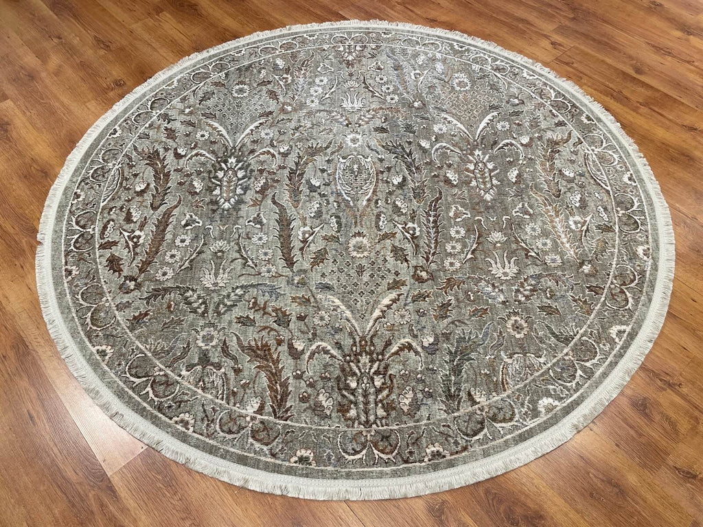 Quality Carpet Bamboo Rug Round 804 Bej by Camel Carpet