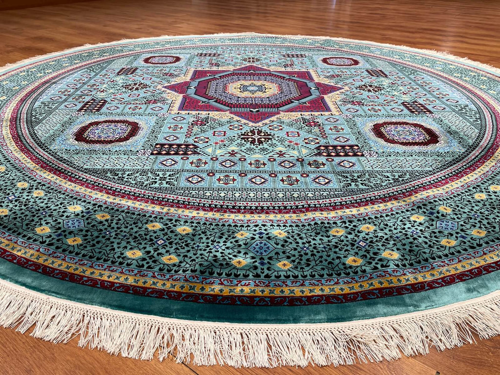 Quality Carpet Bamboo Rug Round – 8141A by Camel Carpet