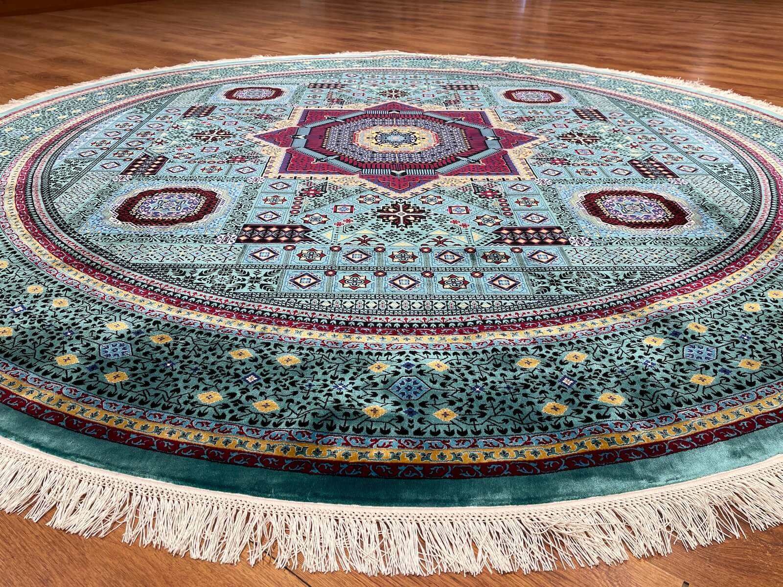 Quality Carpet Bamboo Rug Round – 8141A by Camel Carpet