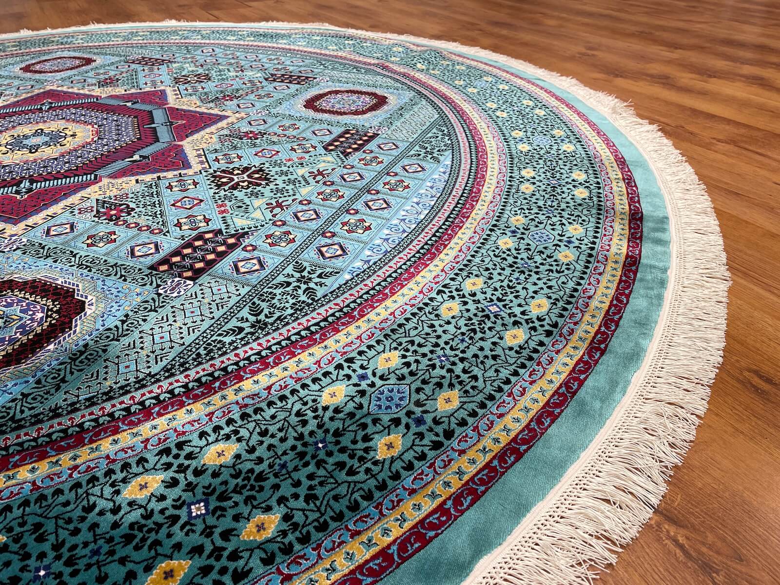 Quality Carpet Bamboo Rug Round – 8141A by Camel Carpet