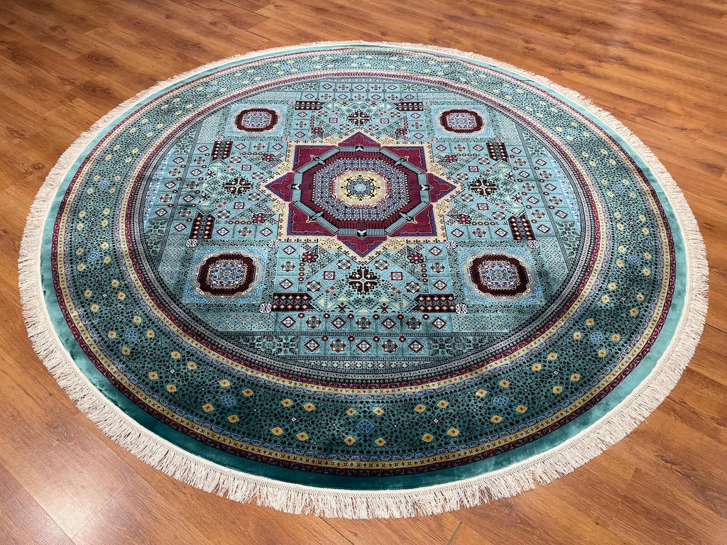 Quality Carpet Bamboo Rug Round – 8141A by Camel Carpet