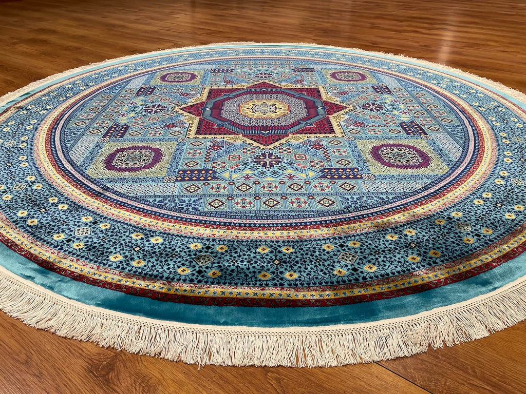 Quality Carpet Bamboo Rug Round – 8141B by Camel Carpet