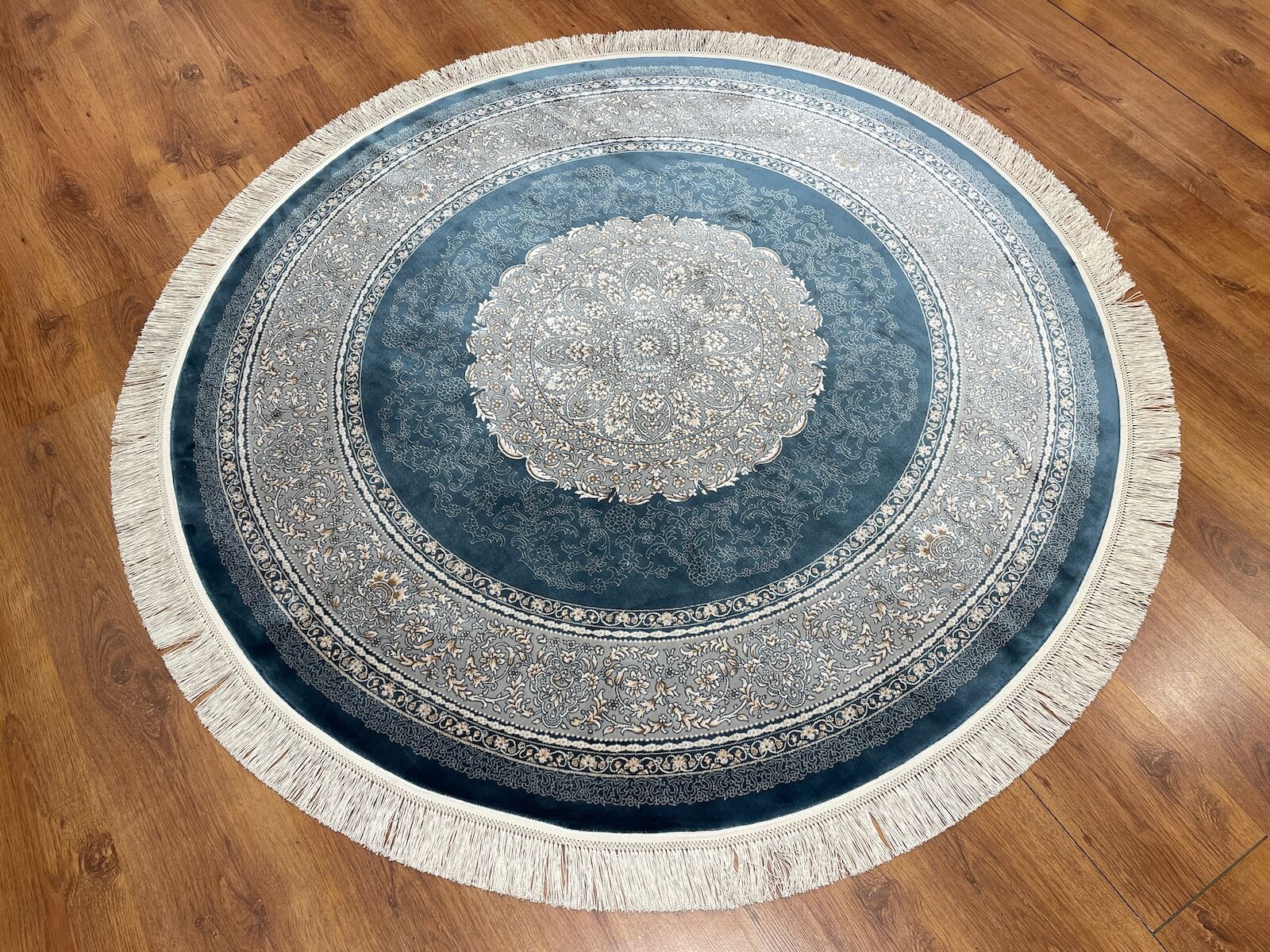 Quality Carpet Bamboo Rug Round – 8273A by Camel Carpet
