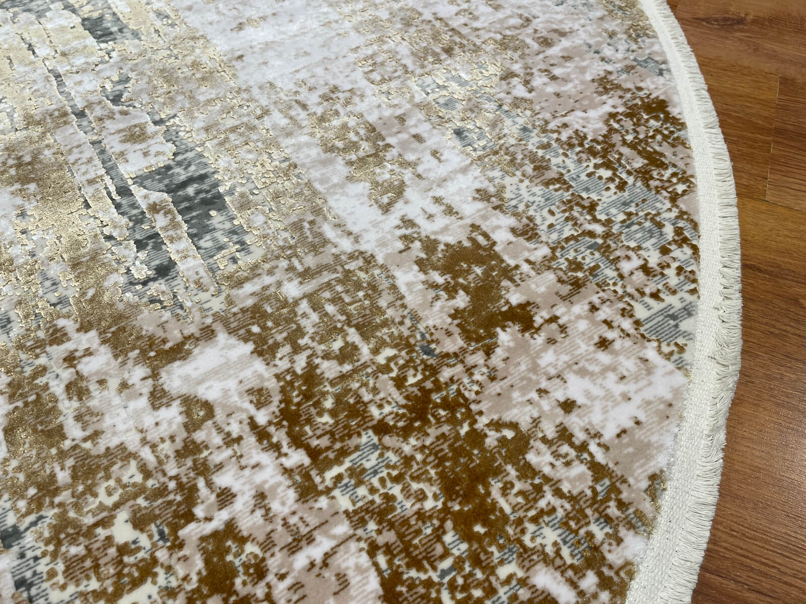 Quality Carpet Bamboo Rug Round – 0835C by Camel Carpet