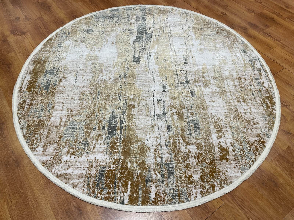 Quality Carpet Bamboo Rug Round – 0835C by Camel Carpet