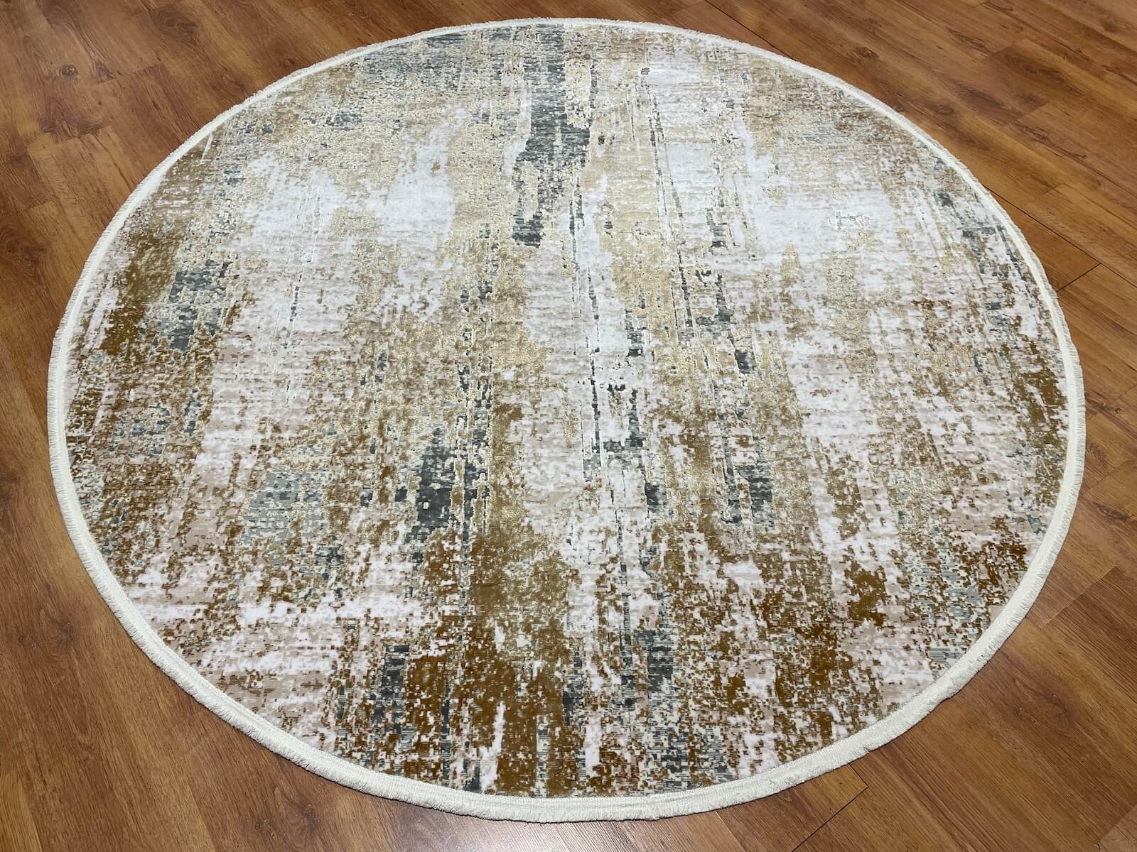 Quality Carpet Bamboo Rug Round – 0835C by Camel Carpet