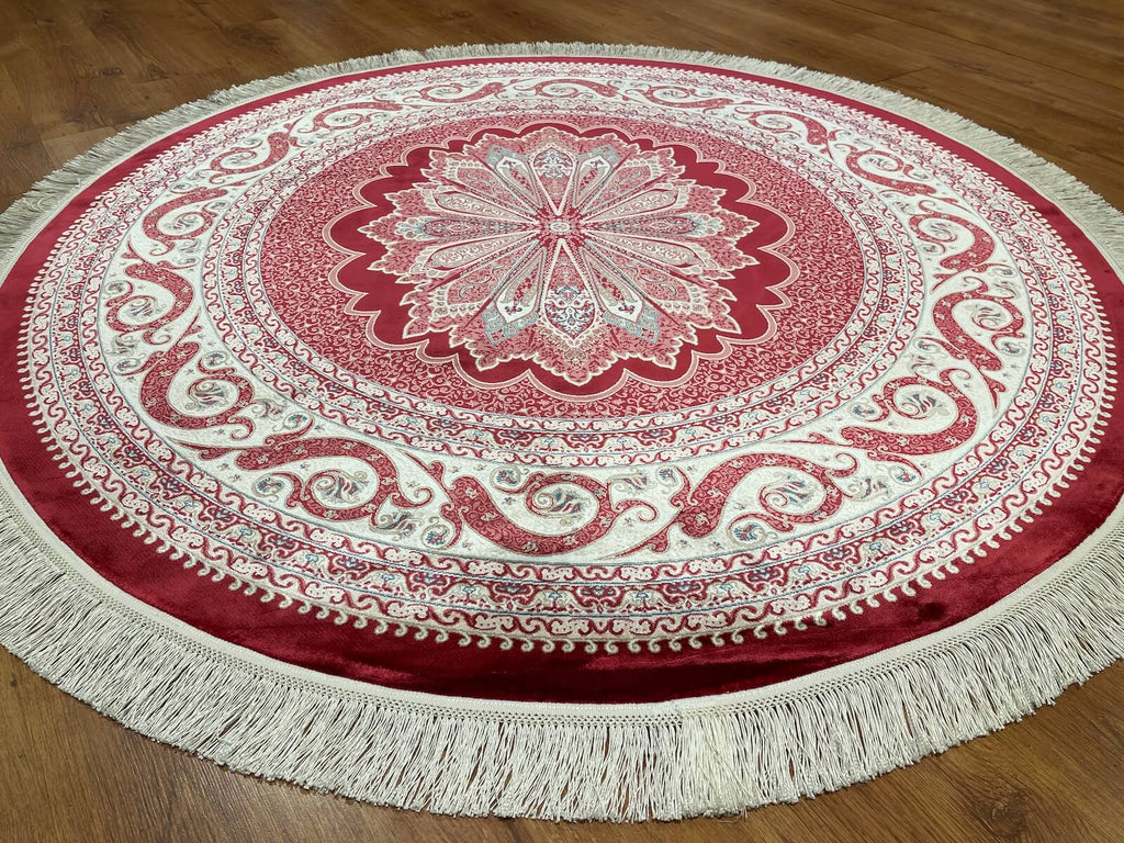 Quality Carpet Bamboo Rug Round – 8361C by Camel Carpet