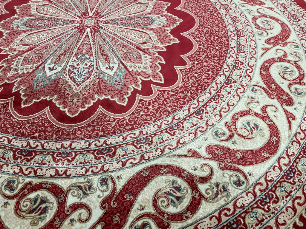 Quality Carpet Bamboo Rug Round – 8361C by Camel Carpet