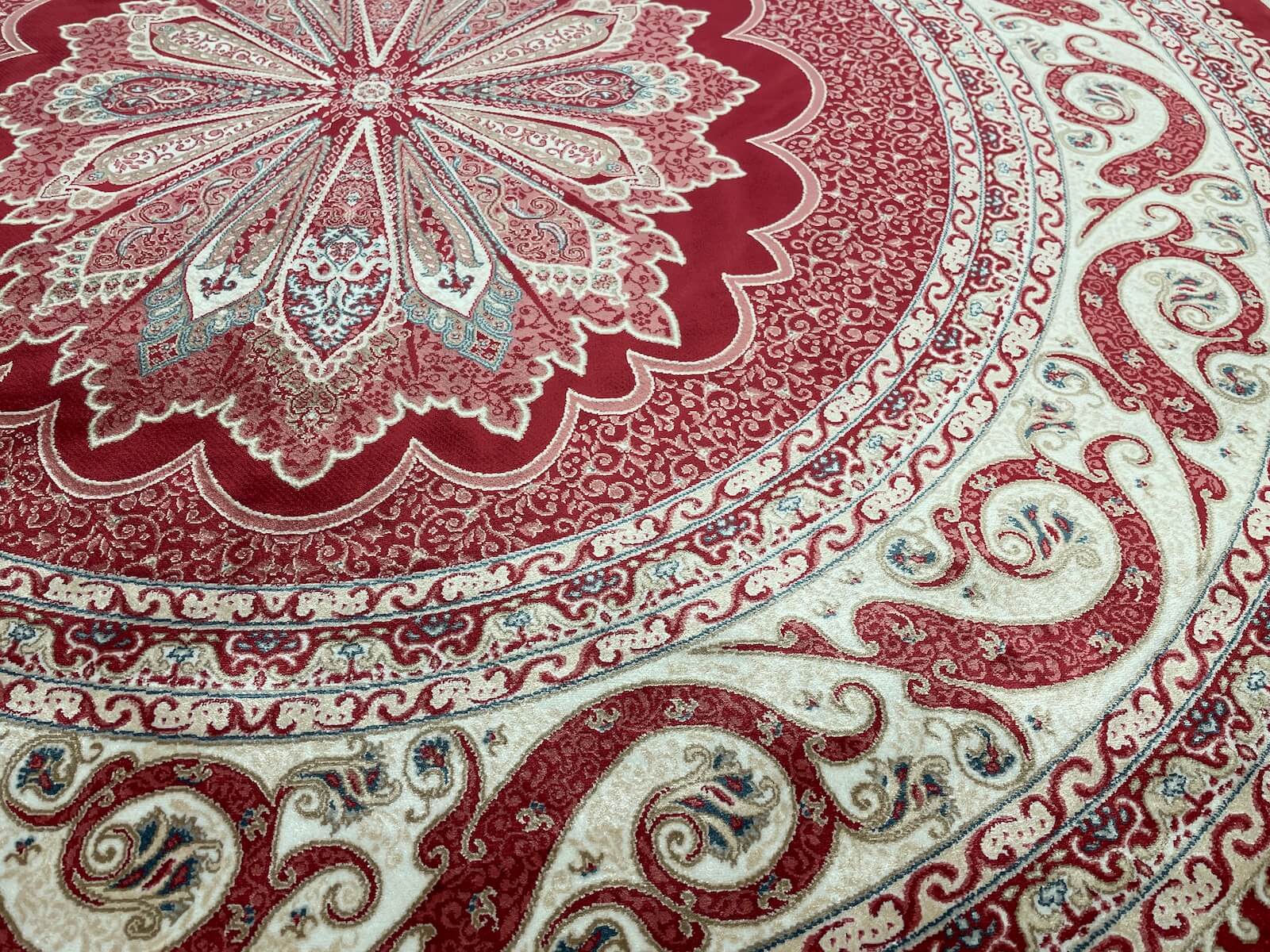 Quality Carpet Bamboo Rug Round – 8361C by Camel Carpet