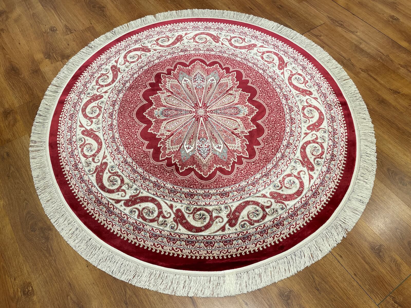 Quality Carpet Bamboo Rug Round – 8361C by Camel Carpet