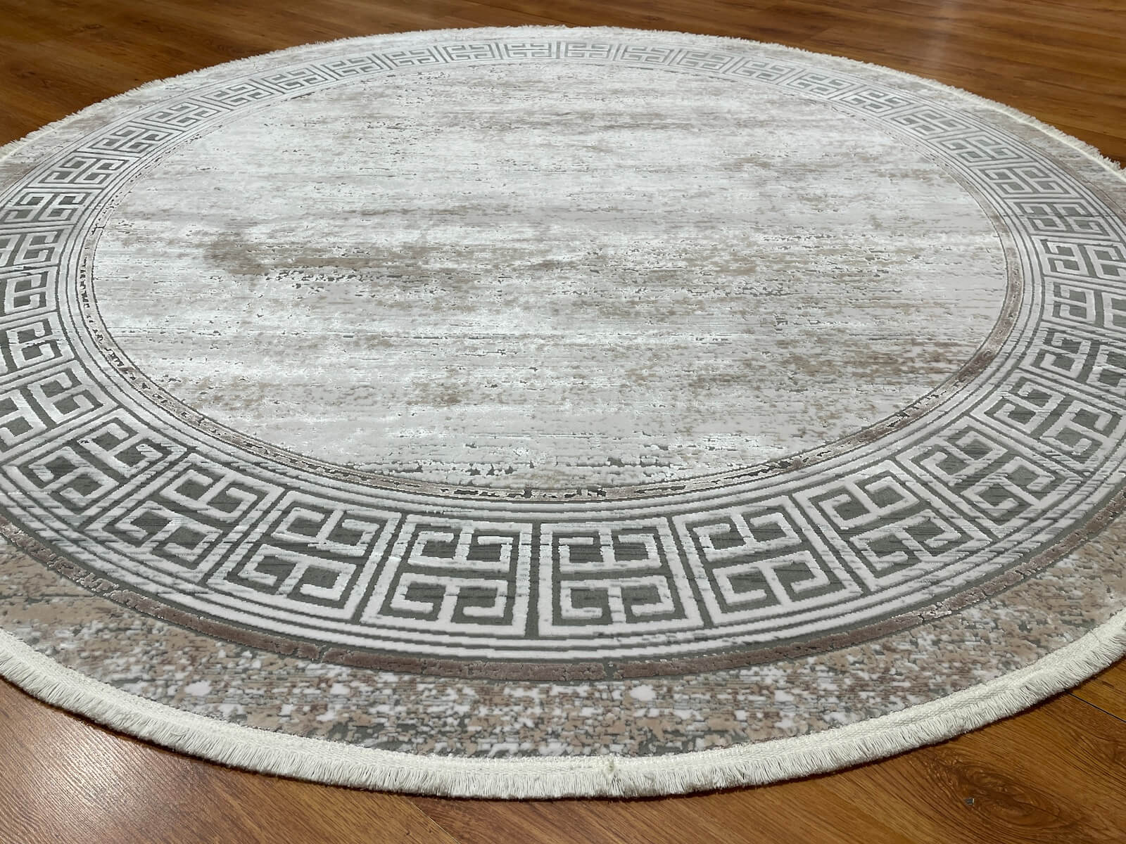 Quality Carpet Bamboo Rug Round – 0837C by Camel Carpet