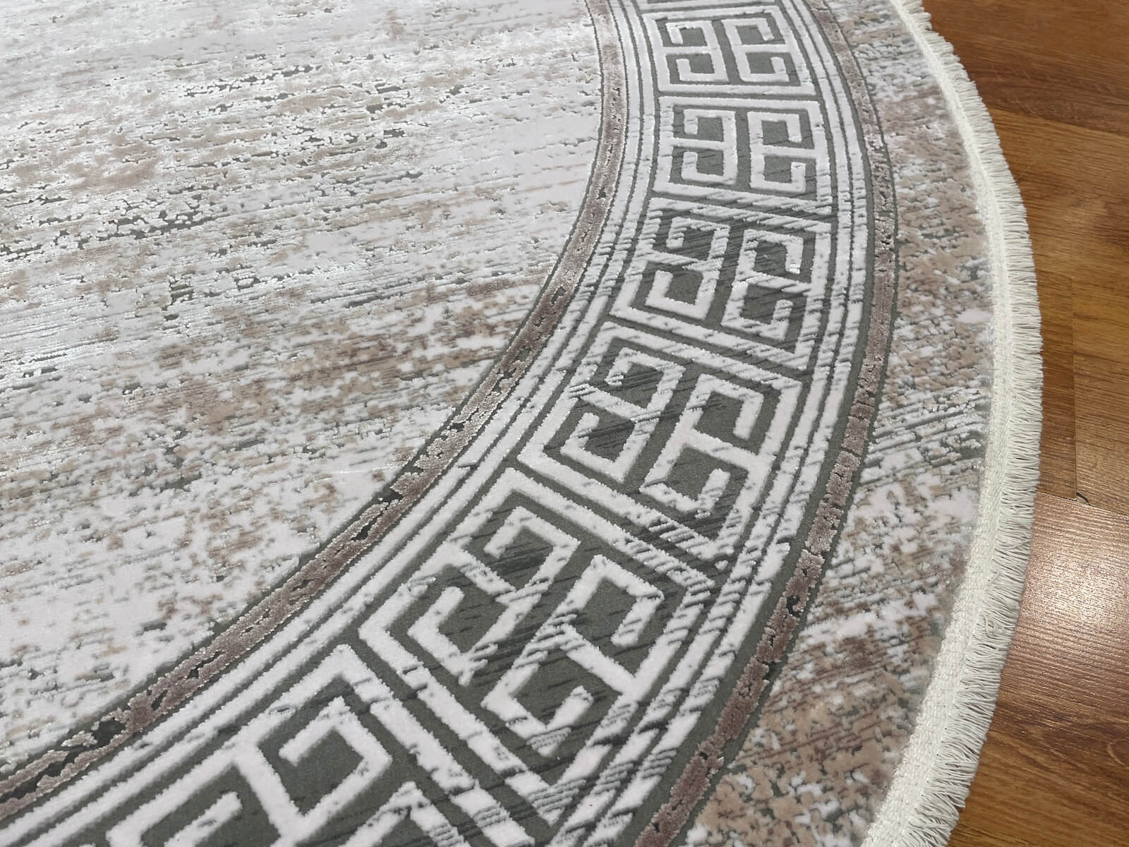 Quality Carpet Bamboo Rug Round – 0837C by Camel Carpet