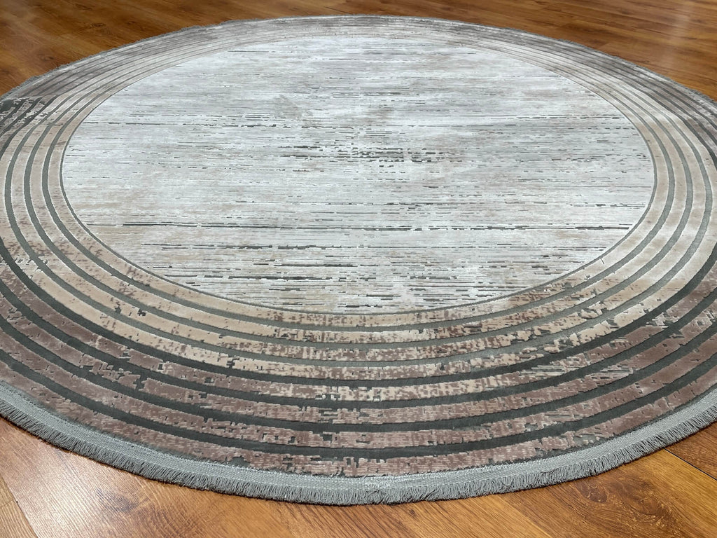 Quality Carpet Bamboo Rug Round – 0839C by Camel Carpet