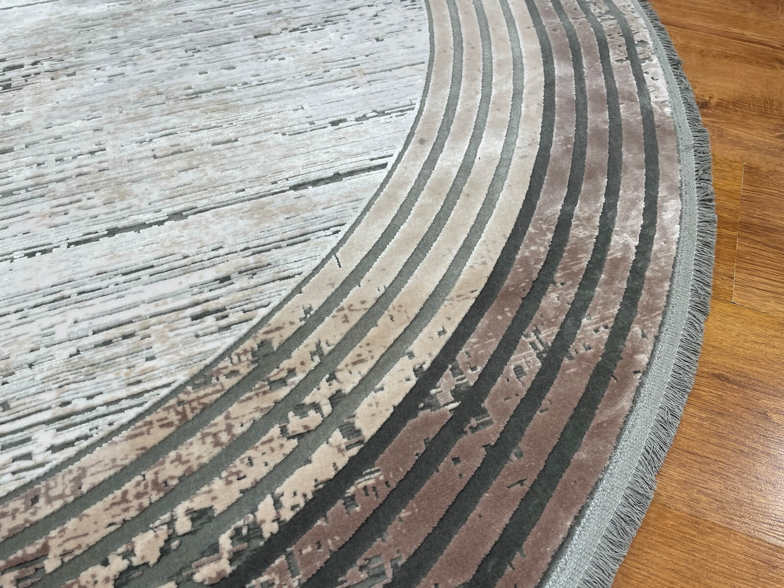 Quality Carpet Bamboo Rug Round – 0839C by Camel Carpet