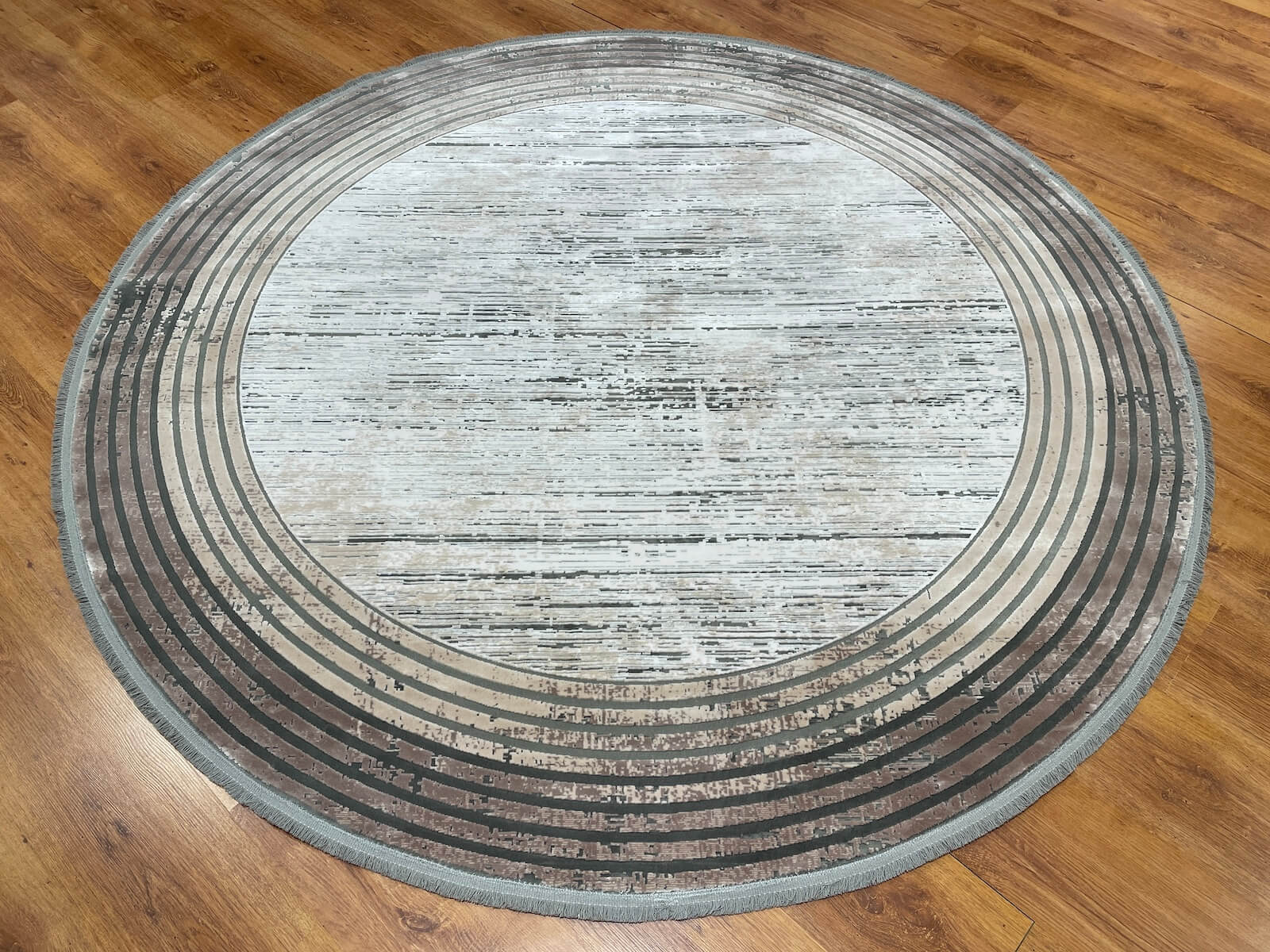 Quality Carpet Bamboo Rug Round – 0839C by Camel Carpet