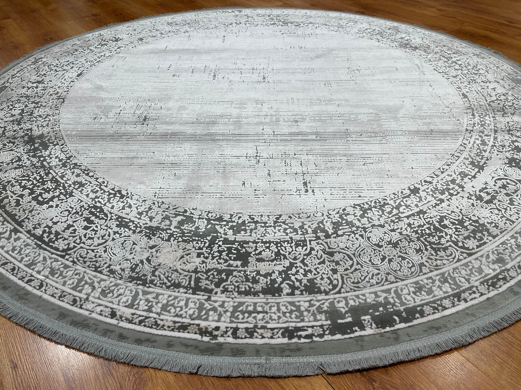 Quality Carpet Bamboo Rug Round – 0868B by Camel Carpet