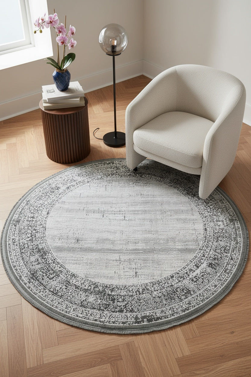 Quality Carpet Bamboo Rug Round – 0868B by Camel Carpet